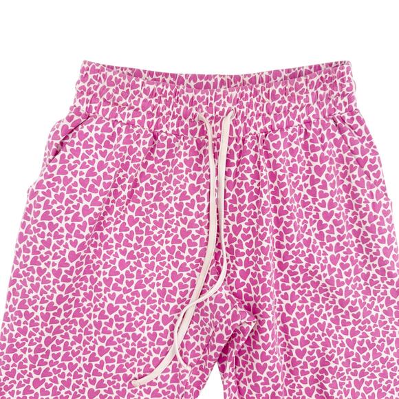 Lila and Hayes white & pink hearts Jogger style Pajama Pants women's SMALL - Picture 5 of 7